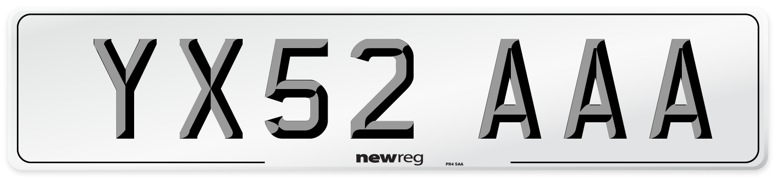 YX52 AAA Number Plate from New Reg
